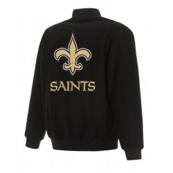 New Orleans Saints Varsity Black Wool Jacket
